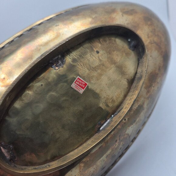 Vintage Brass Oval Shaped Bowl Vanity Tray  Reticulated Design Footed MCM - Picture 6 of 12